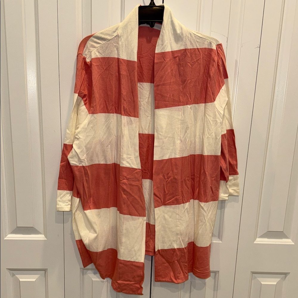 Striped Red and White Cardigan